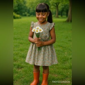 Floral Ruffle Sleeve Dress